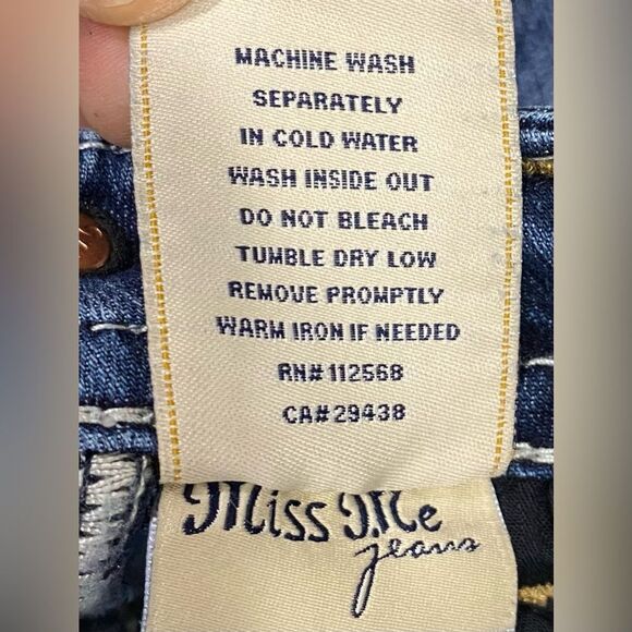 Miss Me Signature Rise Bootcut Jeans Size 25x28 Dark Wash Stretch EUC - Picture 5 of 11